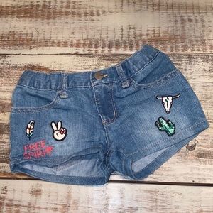 Girls Denim Patch Shorts